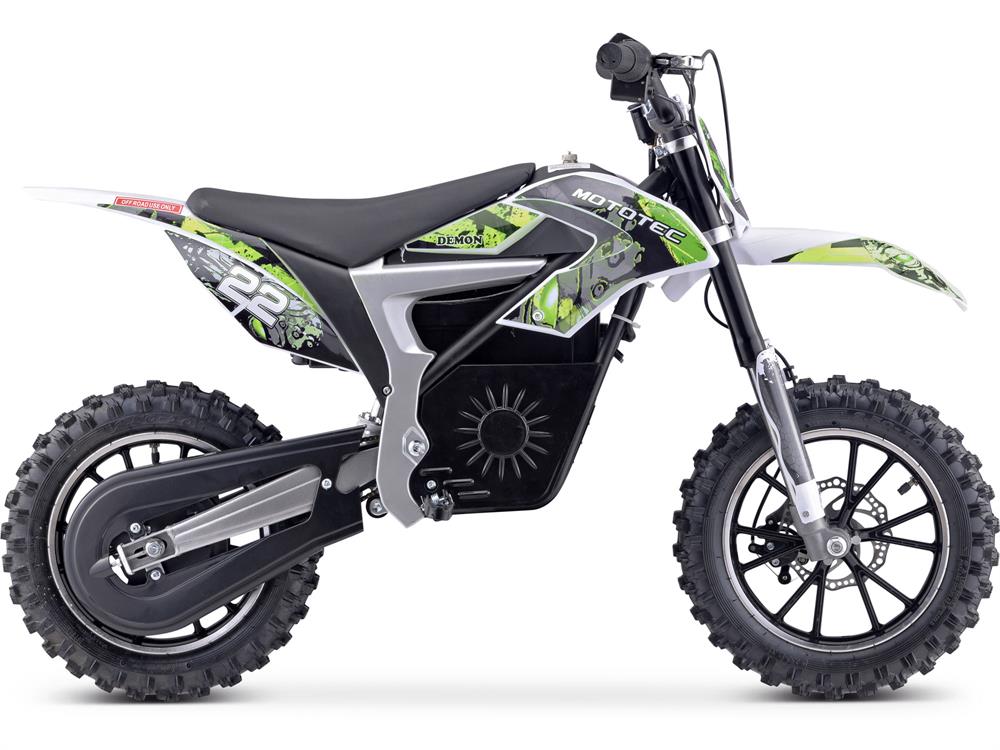 MotoTec 36v 500w Demon Electric Dirt Bike Lithium - Green