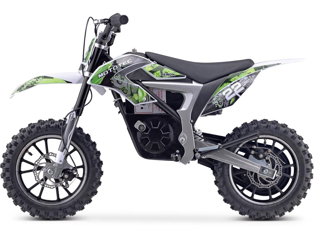 MotoTec 36v 500w Demon Electric Dirt Bike Lithium - Green