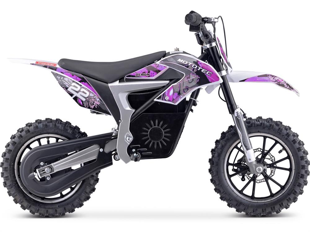 MotoTec 36v 500w Demon Electric Dirt Bike Lithium - Purple