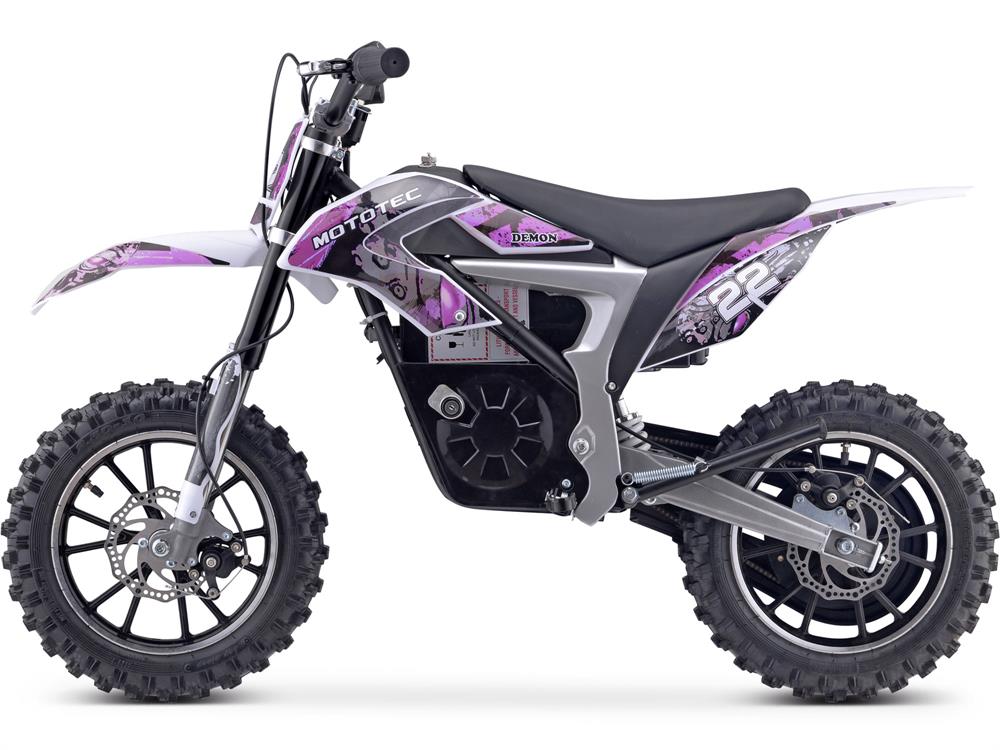 MotoTec 36v 500w Demon Electric Dirt Bike Lithium - Purple