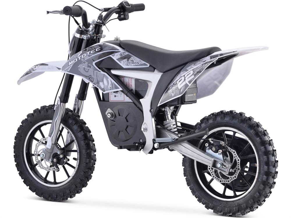 MotoTec 36v 500w Demon Electric Dirt Bike Lithium - White