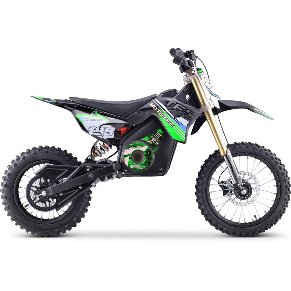 MotoTec 48v Pro Electric Dirt Bike 1500w Lithium - Green