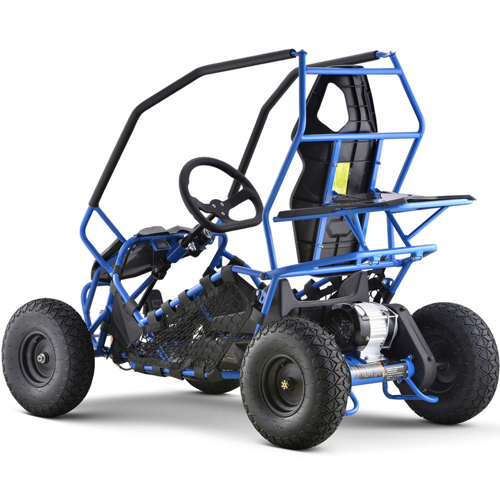 MotoTec Maverick 36v 1000w Go Kart - Blue