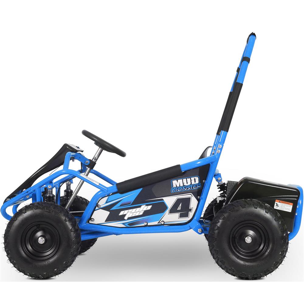 MotoTec Mud Monster Kids Electric 48v 1000w Go Kart Full Suspension - Blue