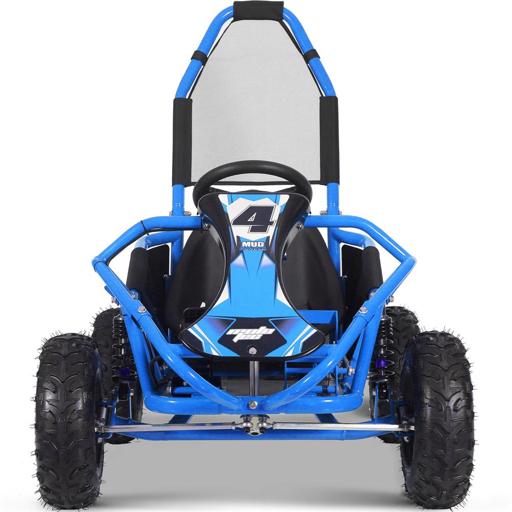 MotoTec Mud Monster Kids Electric 48v 1000w Go Kart Full Suspension - Blue