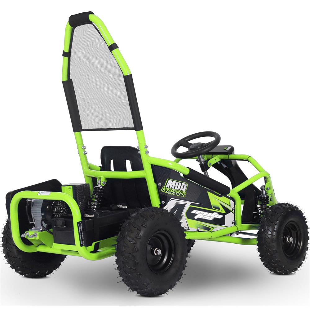 MotoTec Mud Monster Kids Electric 48v 1000w Go Kart Full Suspension - Green