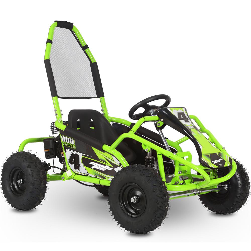 MotoTec Mud Monster Kids Gas Powered 98cc Go Kart Full Suspension - Green