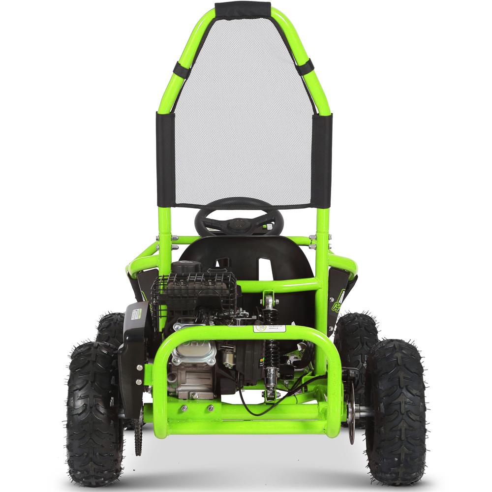 MotoTec Mud Monster Kids Gas Powered 98cc Go Kart Full Suspension - Green