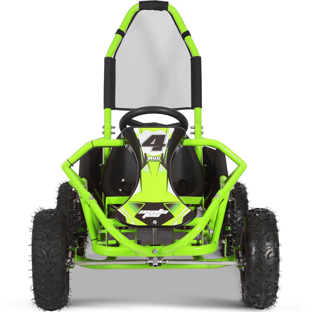 MotoTec Mud Monster Kids Gas Powered 98cc Go Kart Full Suspension - Green