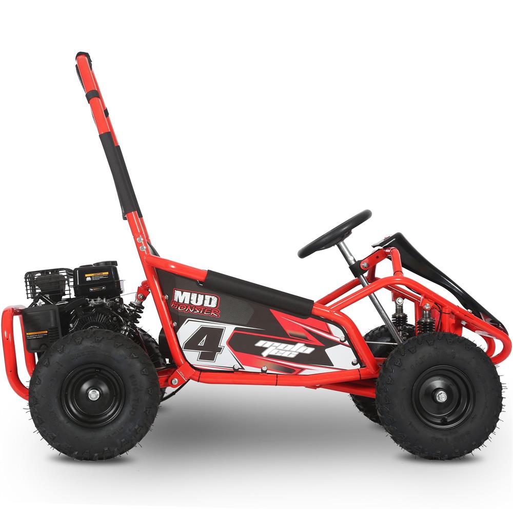 MotoTec Mud Monster Kids Gas Powered 98cc Go Kart Full Suspension - Red