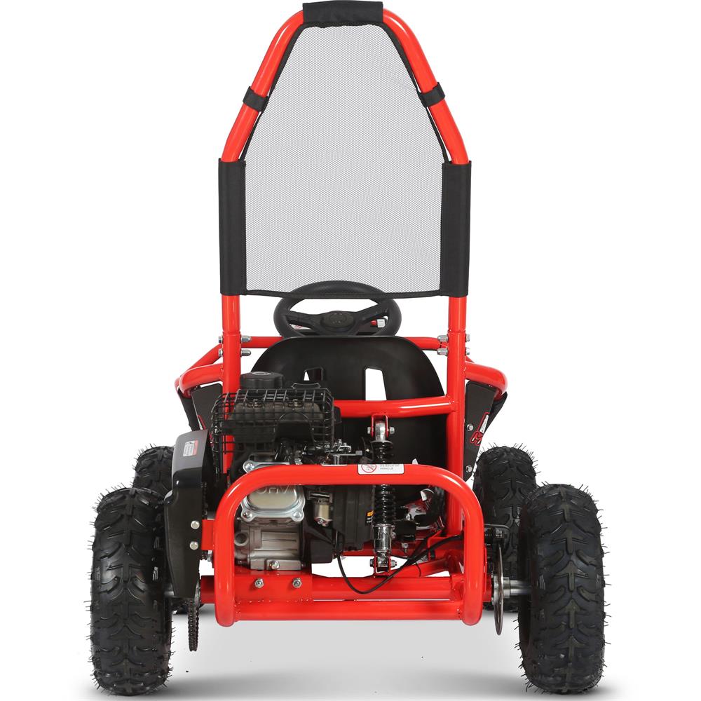 MotoTec Mud Monster Kids Gas Powered 98cc Go Kart Full Suspension - Red