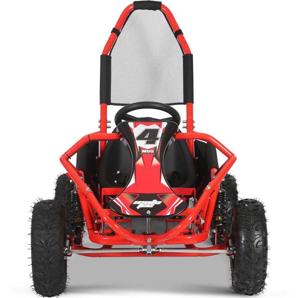 MotoTec Mud Monster Kids Gas Powered 98cc Go Kart Full Suspension - Red
