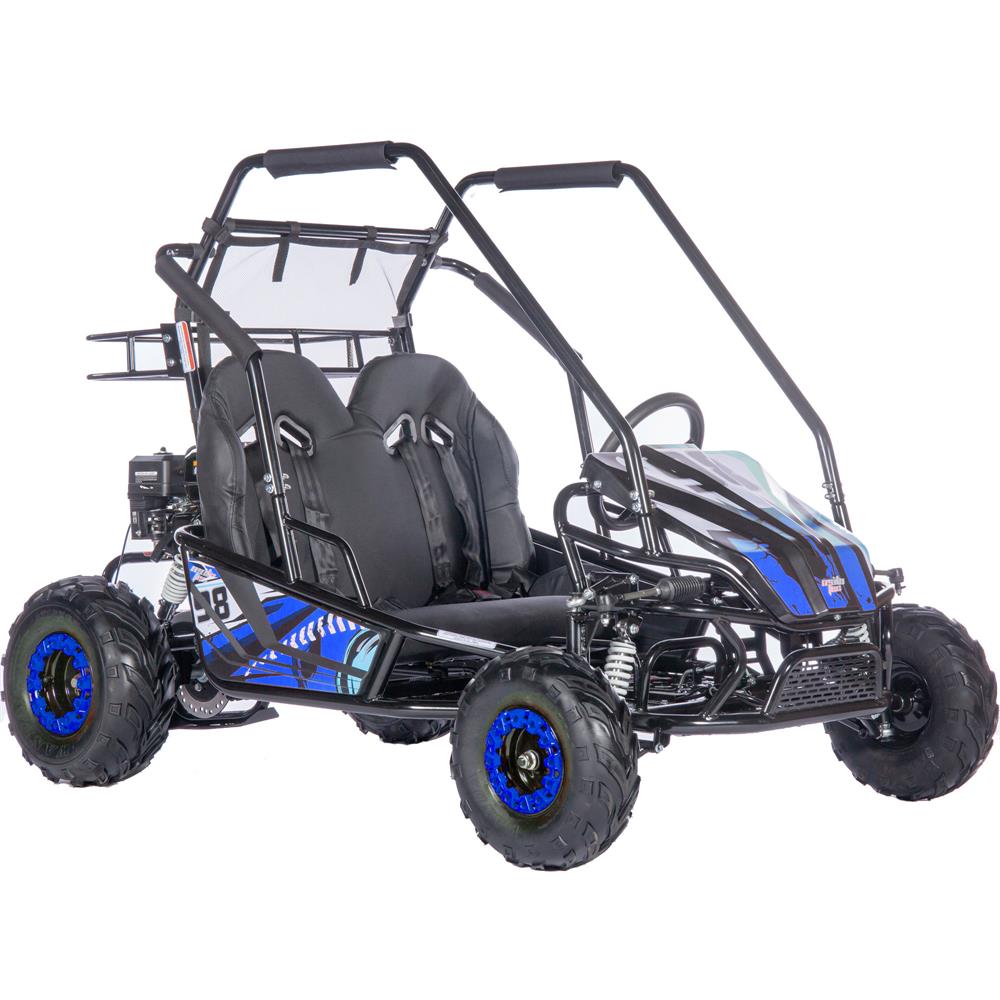 MotoTec Mud Monster XL 212cc 2 Seat Go Kart Full Suspension - Blue