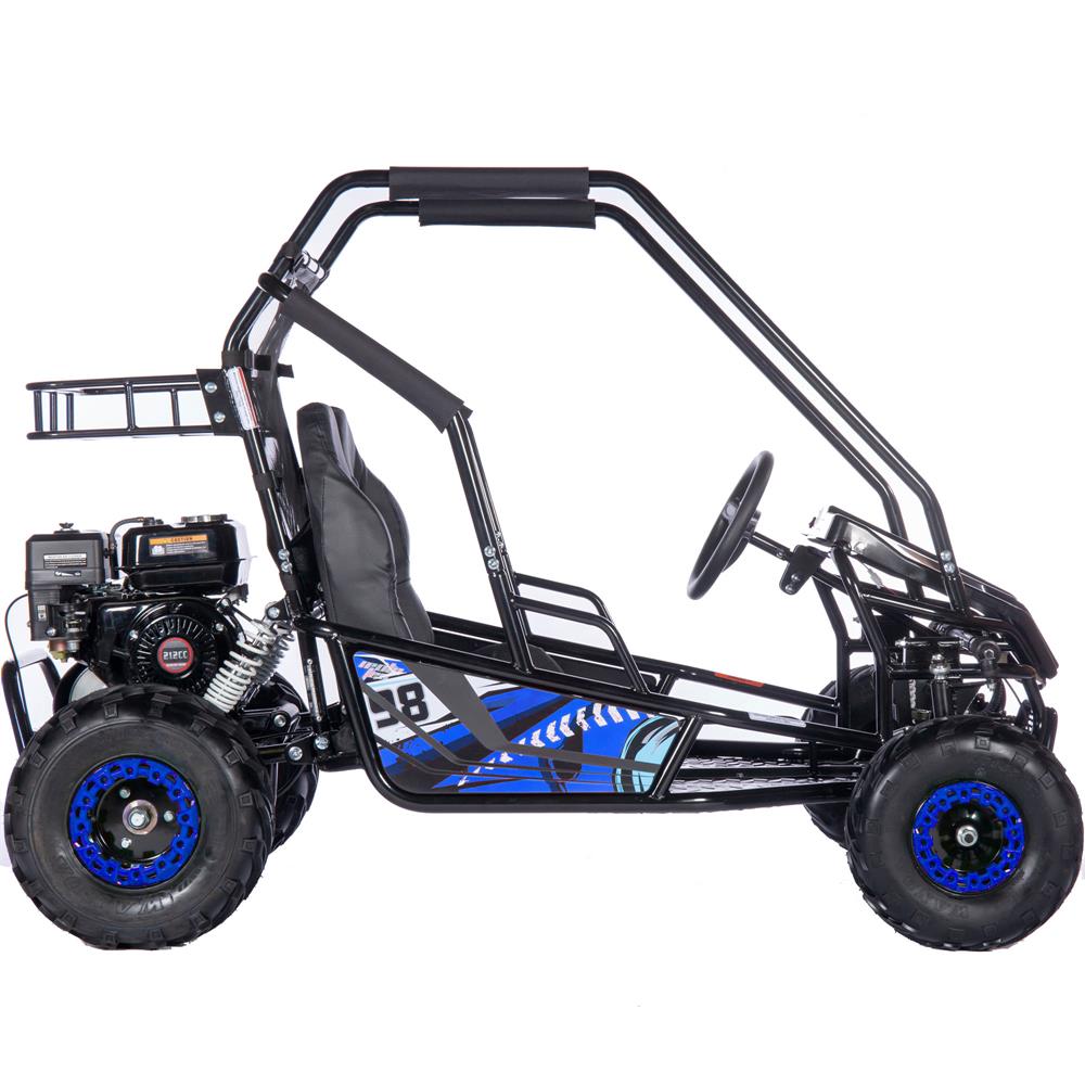 MotoTec Mud Monster XL 212cc 2 Seat Go Kart Full Suspension - Blue