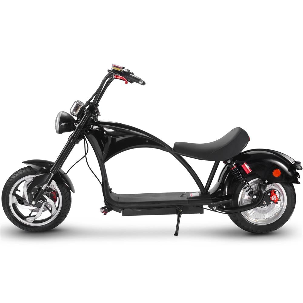 MotoTec Lowboy 60v 20ah 2500w Lithium Electric Scooter Black | Bike Lovers USA