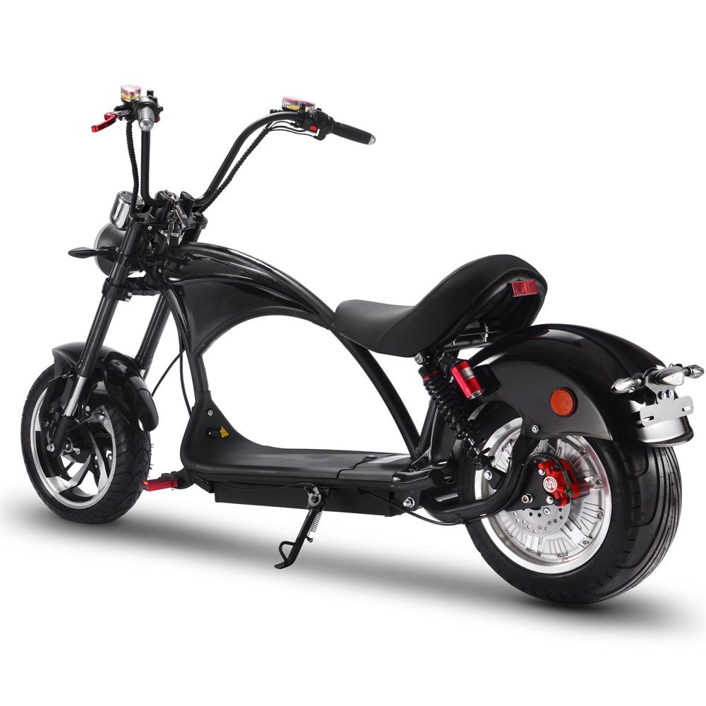 MotoTec Lowboy 60v 20ah 2500w Lithium Electric Scooter Black | Bike Lovers USA