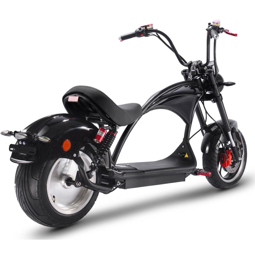 MotoTec Lowboy 60v 20ah 2500w Lithium Electric Scooter Black | Bike Lovers USA