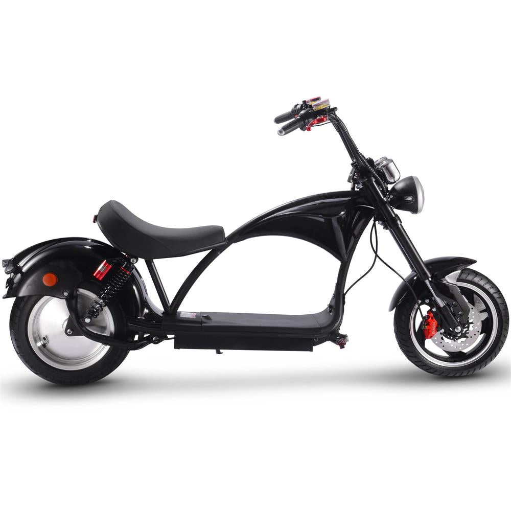 MotoTec Lowboy 60v 20ah 2500w Lithium Electric Scooter Black | Bike Lovers USA