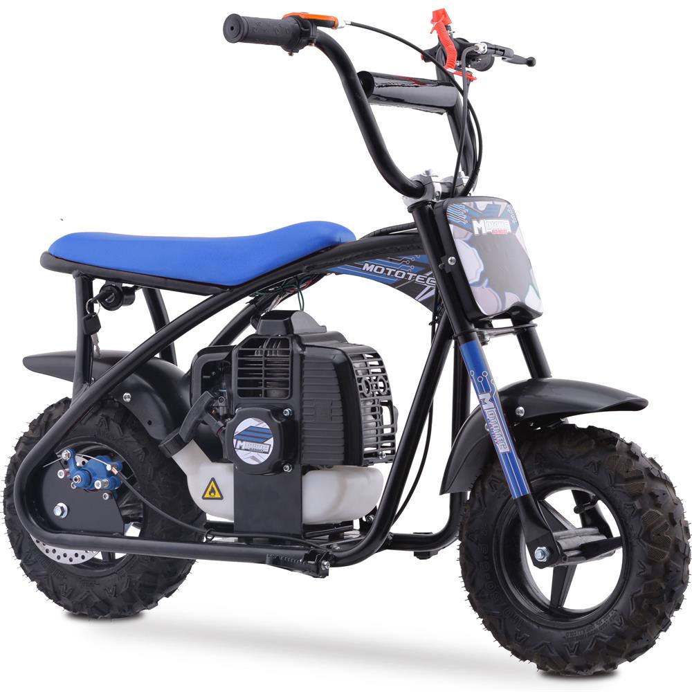 MotoTec Bandit 52cc 2-Stroke Kids Gas Mini Bike - Blue