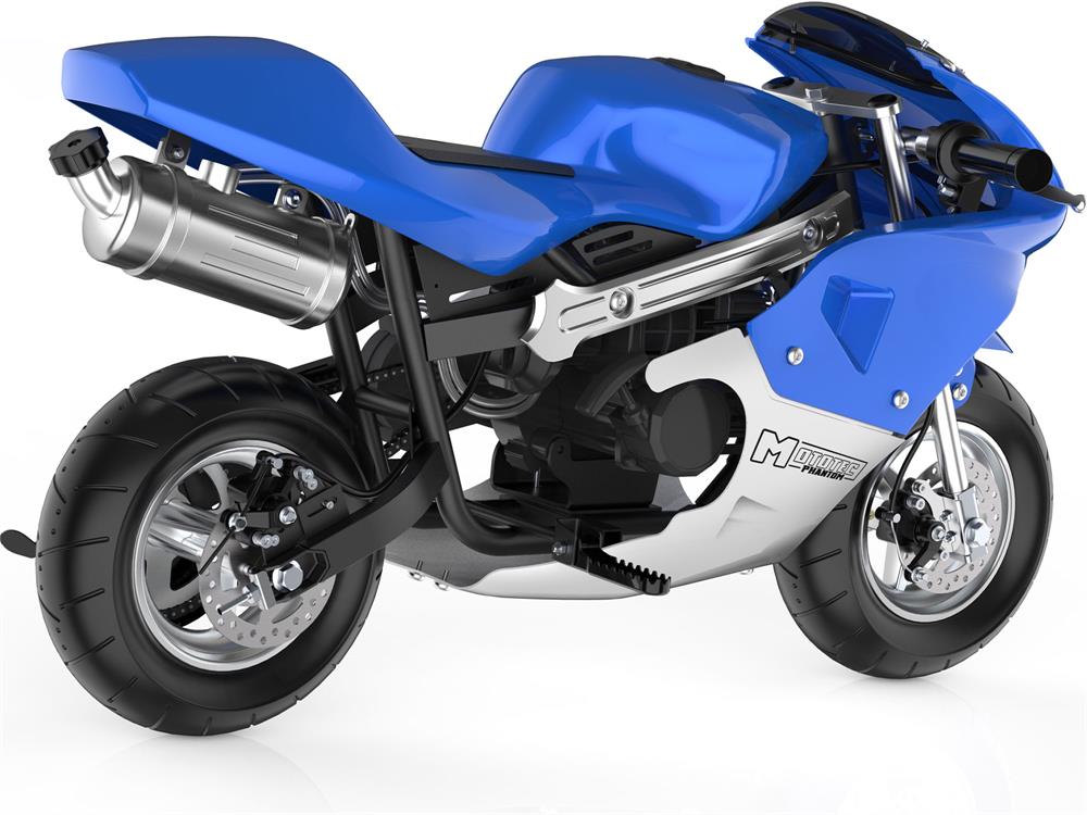 MotoTec Phantom Gas Pocket Bike 49cc 2-Stroke - Blue