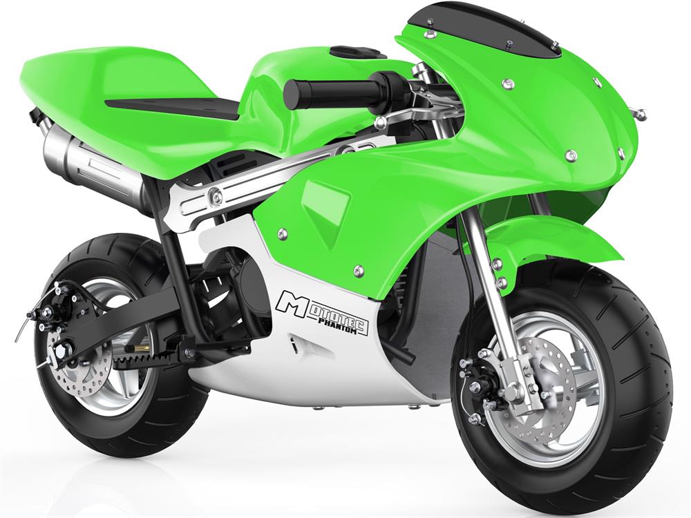 MotoTec Phantom Gas Pocket Bike 49cc 2-Stroke - Green