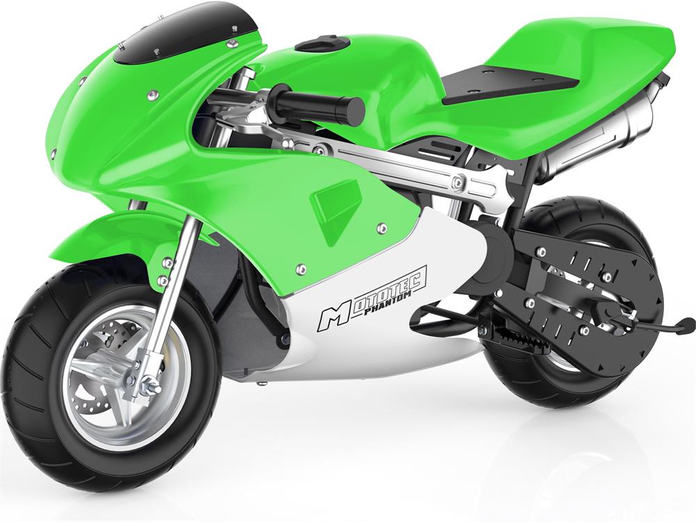 MotoTec Phantom Gas Pocket Bike 49cc 2-Stroke - Green