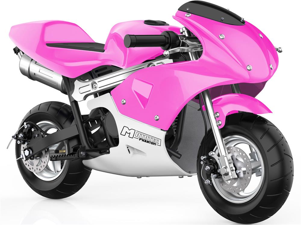 MotoTec Phantom Gas Pocket Bike 49cc 2-Stroke - Pink