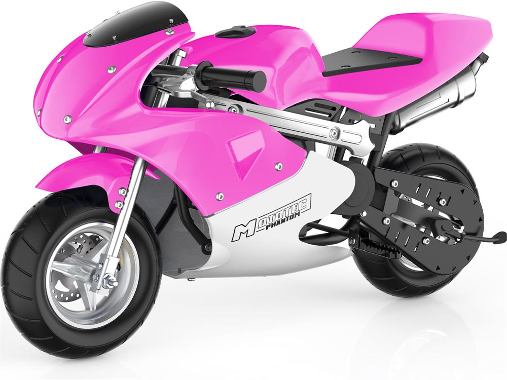 MotoTec Phantom Gas Pocket Bike 49cc 2-Stroke - Pink