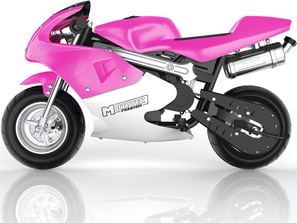 MotoTec Phantom Gas Pocket Bike 49cc 2-Stroke - Pink