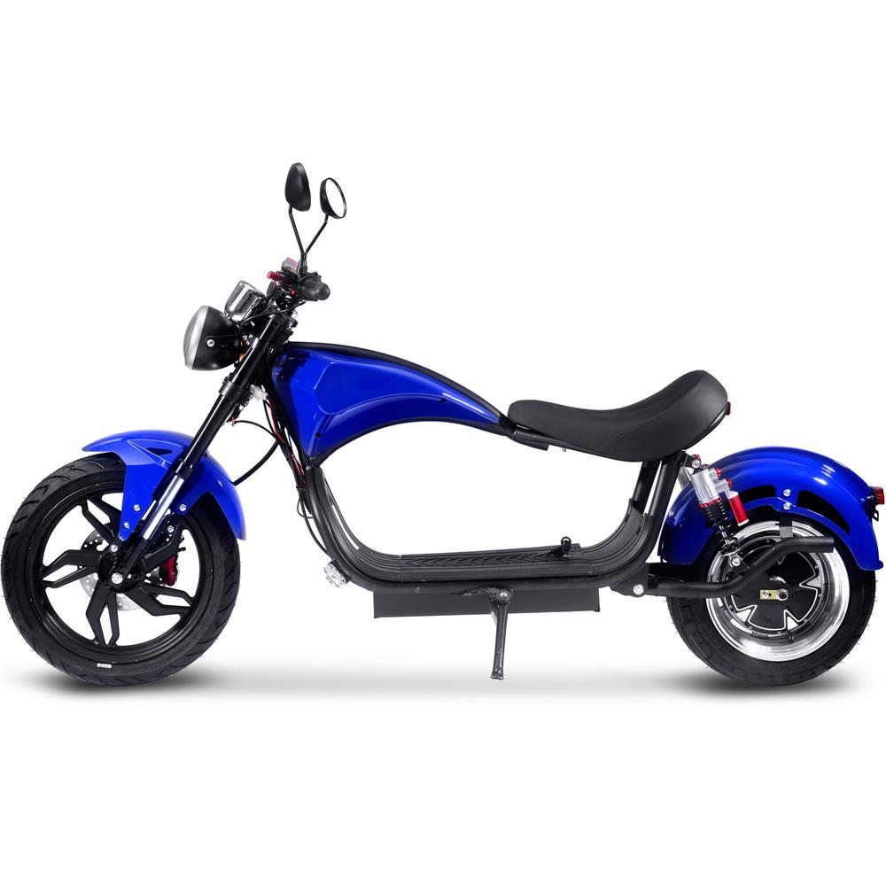 MotoTec Raven 60v 30ah 2500w Lithium Electric Scooter - Blue