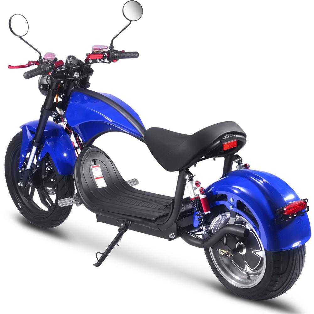 MotoTec Raven 60v 30ah 2500w Lithium Electric Scooter - Blue