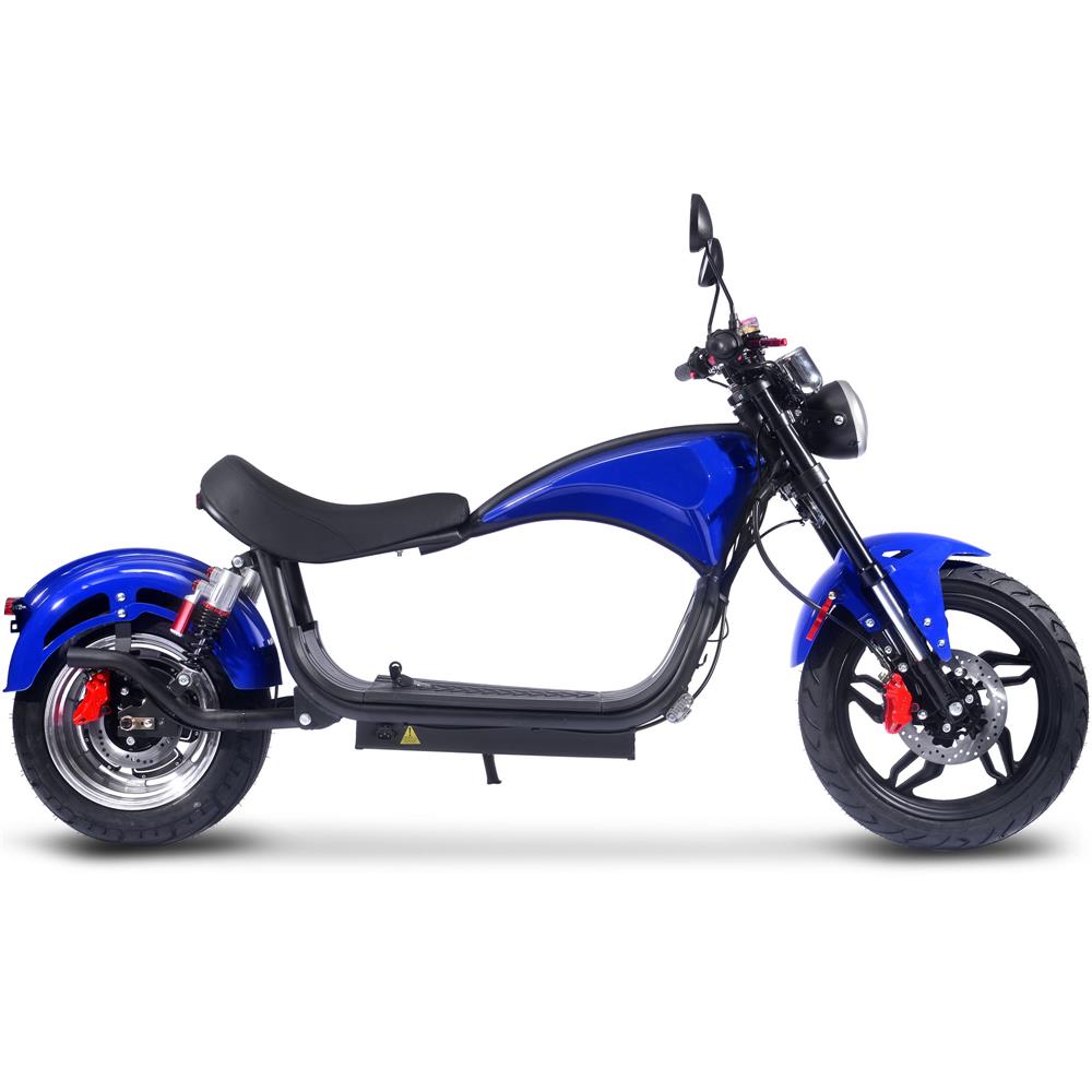 MotoTec Raven 60v 30ah 2500w Lithium Electric Scooter - Blue