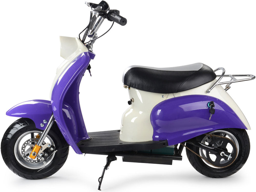 MotoTec 24v Electric Moped Purple