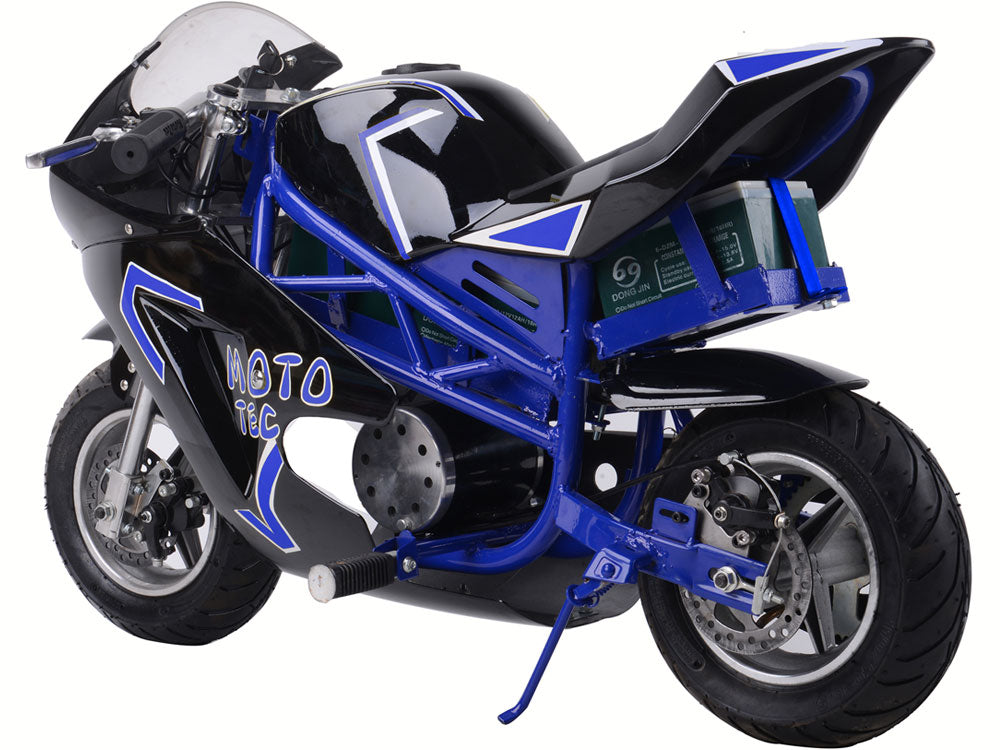 MotoTec 36v 500w Electric Pocket Bike GT - Blue