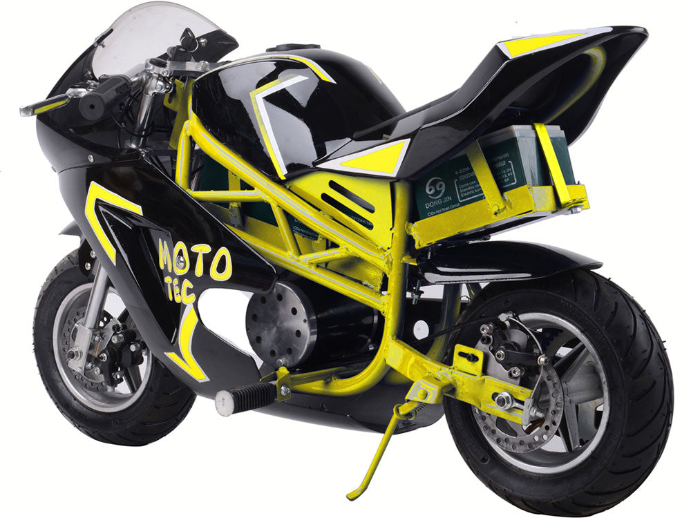 MotoTec 36v 500w Electric Pocket Bike GT - Yellow