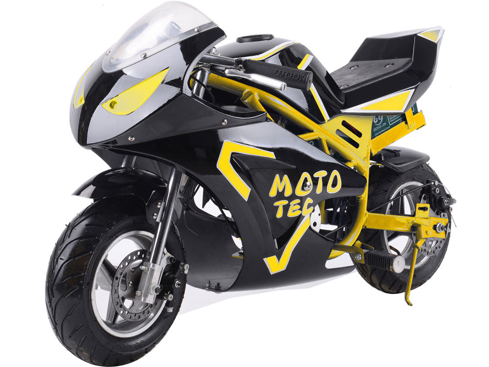 MotoTec 36v 500w Electric Pocket Bike GT - Yellow
