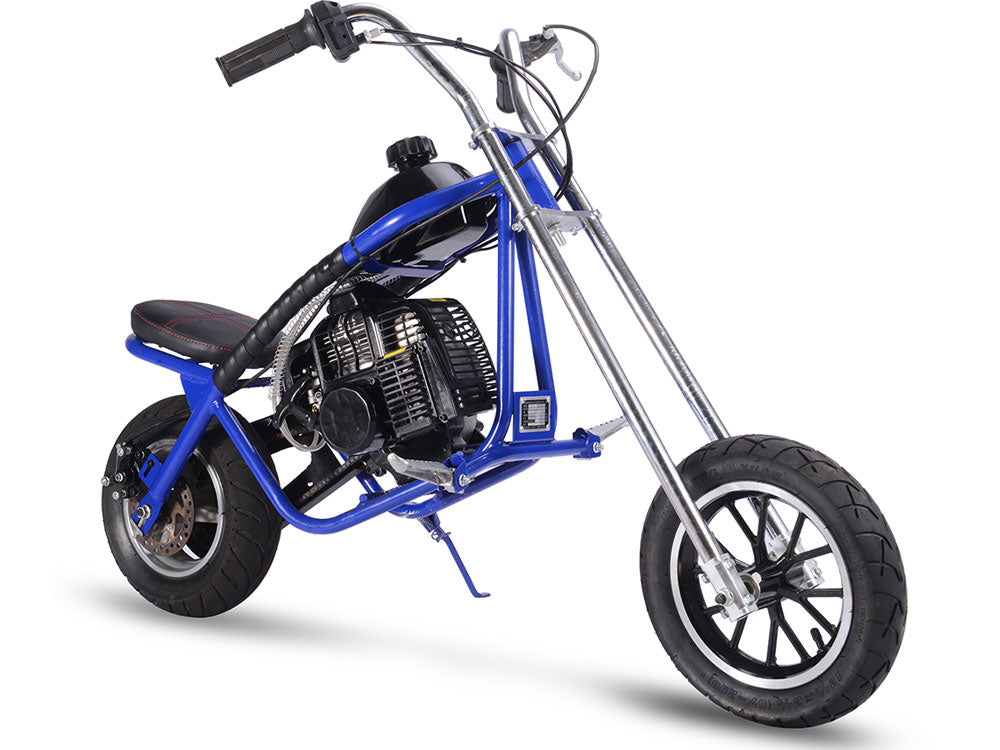 MotoTec 49cc Gas Mini Chopper - Blue