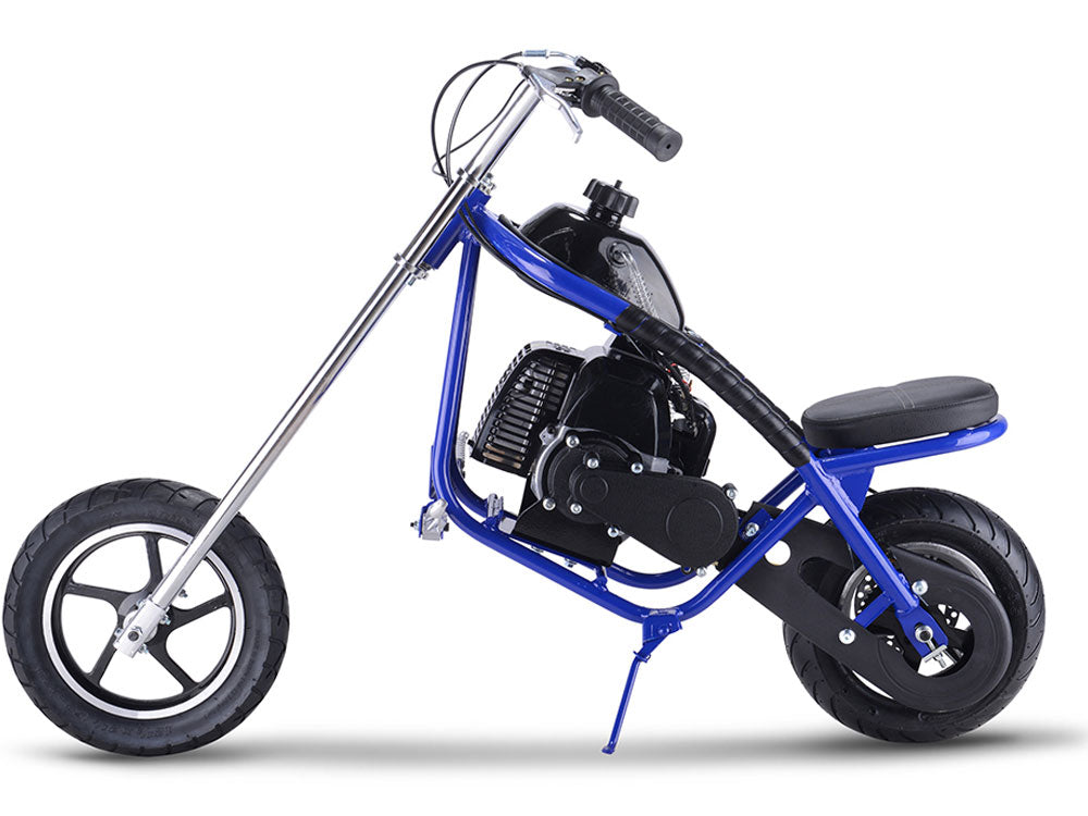 MotoTec 49cc Gas Mini Chopper - Blue
