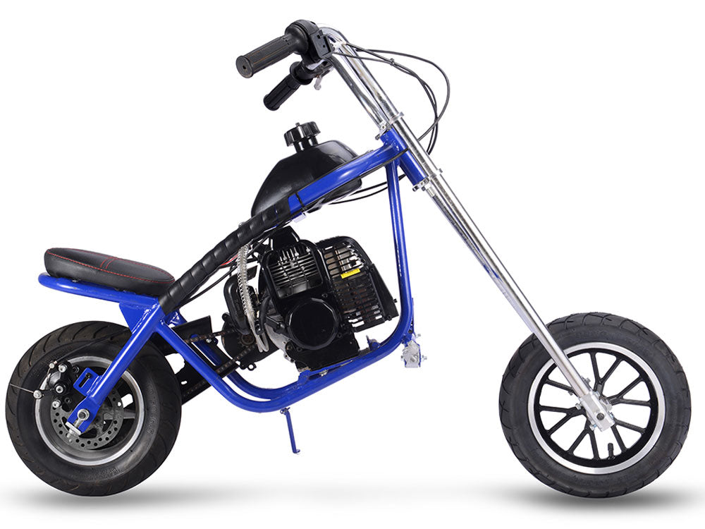 MotoTec 49cc Gas Mini Chopper - Blue