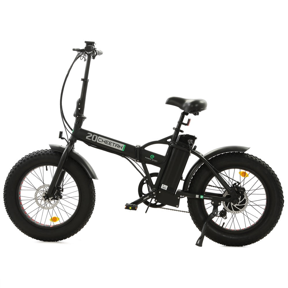 Ecotric 48V Fat Tire Portable Folding Electric Bike w/ LCD display - Black