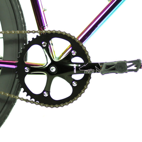 Golden Cycles GC-Oil Slick Single Speed Road Bike Steel Frame 700c Wheels Flip-Flop Hub