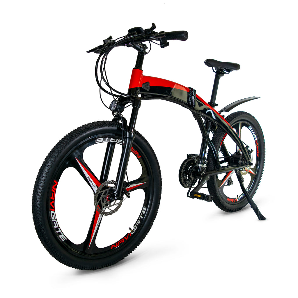 JupiterBike Summit Folding Electric Mountain Bike-Red