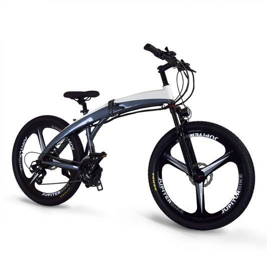JupiterBike Summit Folding Electric Mountain Bike-White