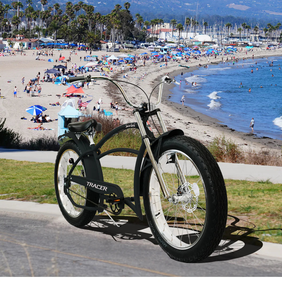 Tracer Santak GT 26" Chopper Stretch Cruiser Fat Tire Bike