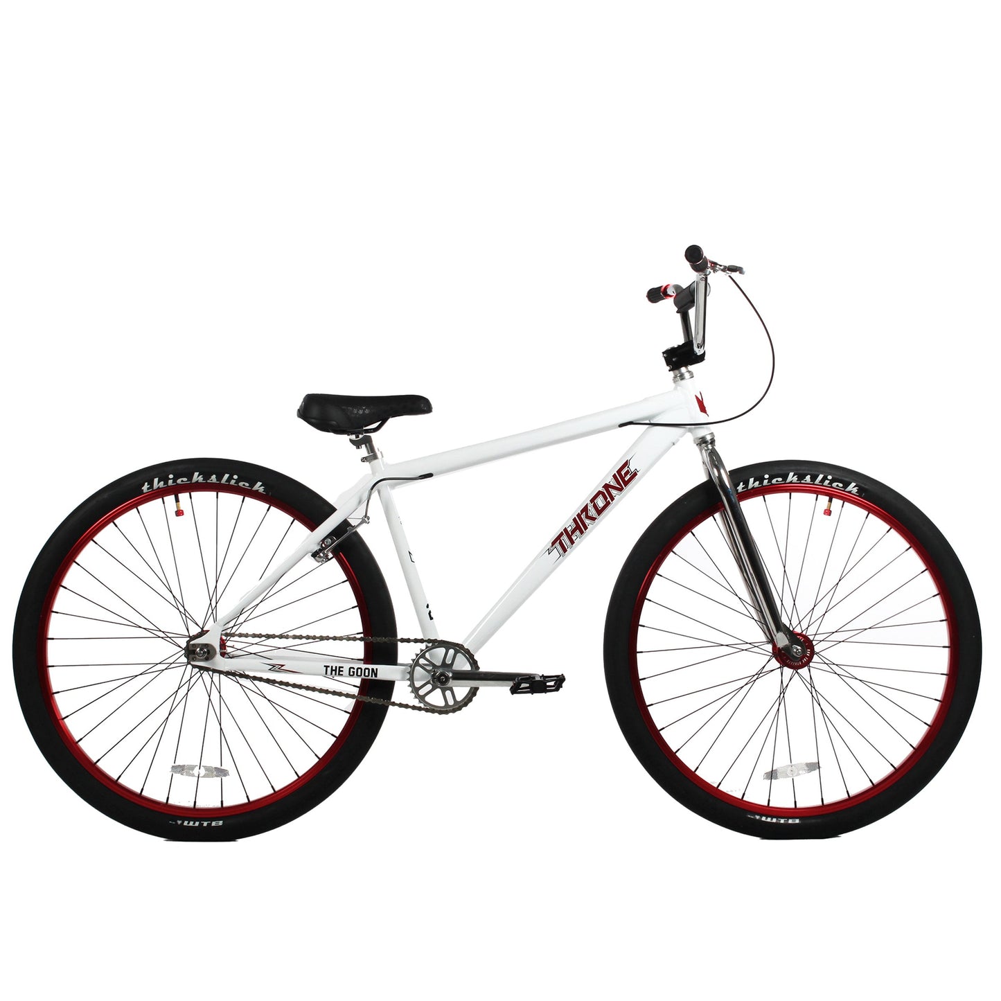 Throne Cycles The Goon - White Crimson | Fixed Gear Urban BMX Bike | Urban Bike | The Goon Cycle | Throne Cycle | Street Cycle | Throne BMX | BMX Bike | Bike Lover USA