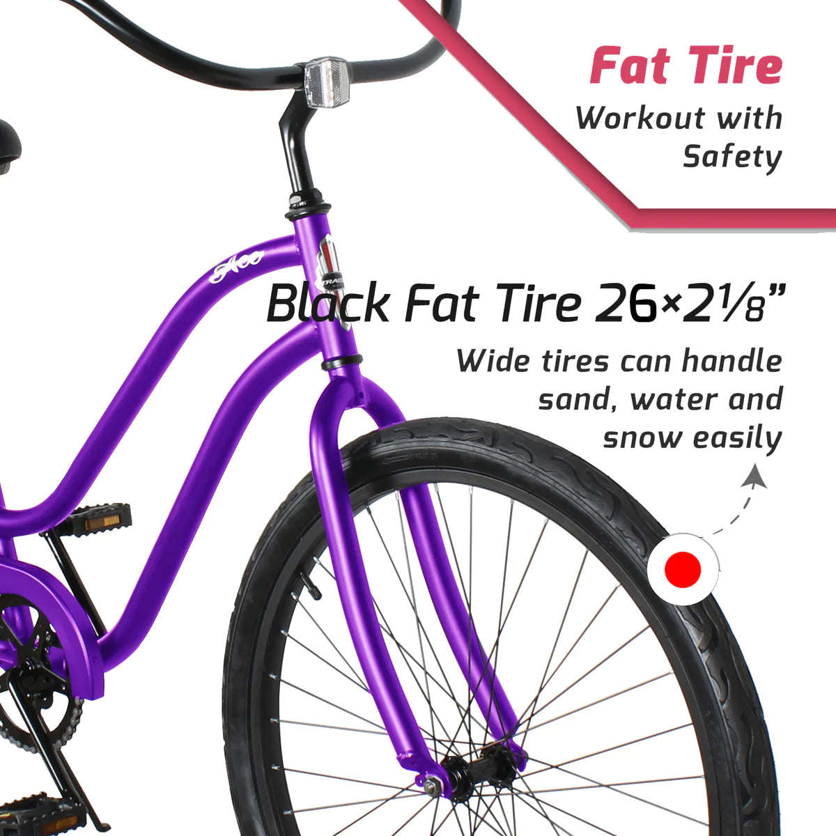 Tracer ACE-F 26" Beach Cruiser Bikes Single Speed - Purple | Beach Cruiser Bikes | Cruiser Bikes | Beach Bikes | Single Speed | Adult Bike | Bike Lover USA 