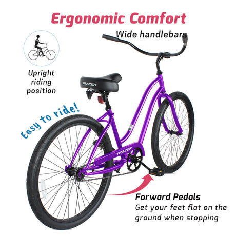 Tracer ACE-F 26" Beach Cruiser Bikes Single Speed for Women