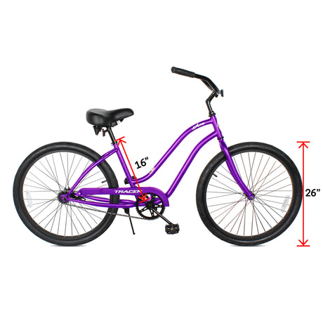 Tracer ACE-F 26" Beach Cruiser Bikes Single Speed for Women