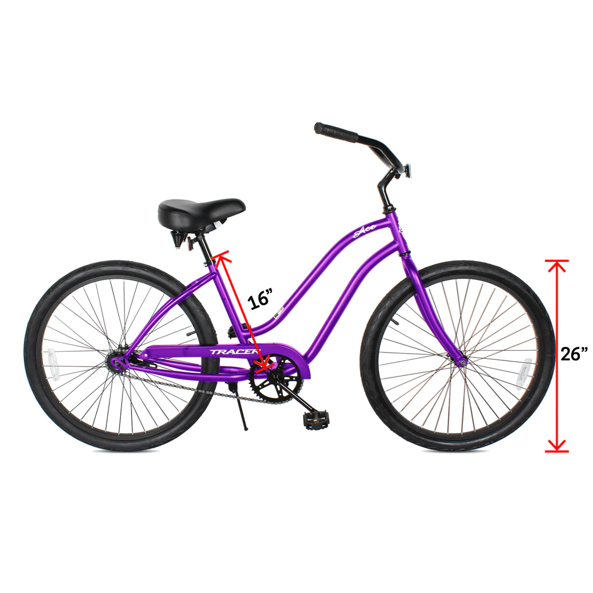 Tracer ACE-F 26" Beach Cruiser Bikes Single Speed - Purple | Beach Cruiser Bikes | Cruiser Bikes | Beach Bikes | Single Speed | Adult Bike | Bike Lover USA 