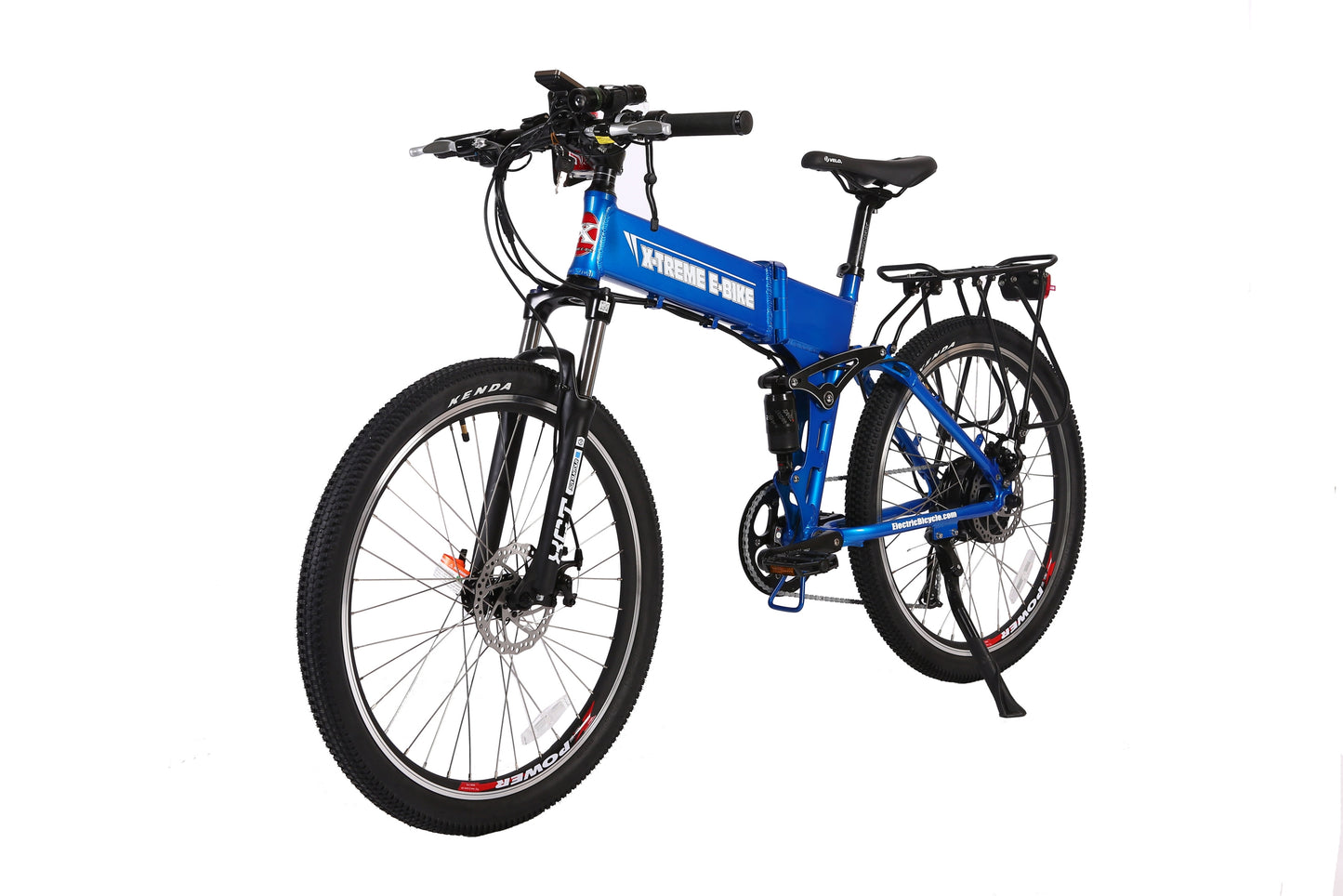 X-Treme Baja 48 Volt Folding Electric Mountain Bicycle-Blue